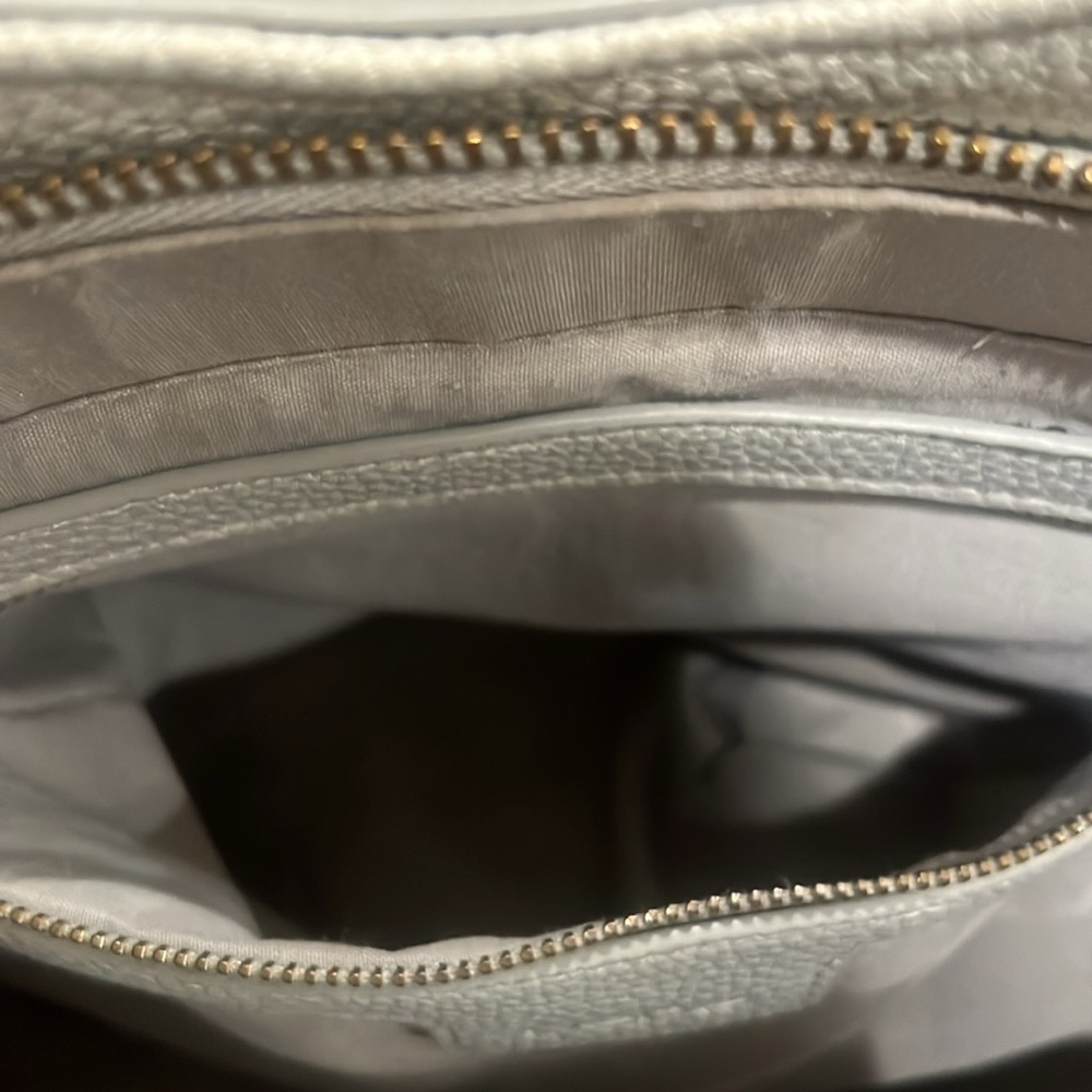 Bebe Natalie Satchel Purse silver and golds accents. - Picture 7 of 11